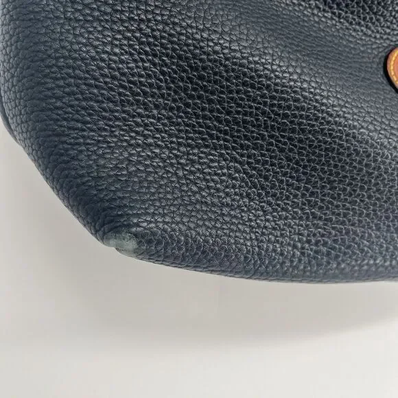 Dooney And Bourke Hobo Bag Pebbled Leather Black And Tan Shoulder Bag - Picture 6 of 16